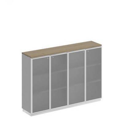 City СИ 321 ДС БП ХР Шкаф для документов средний со стеклянными дверьми в рамке