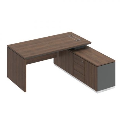 City СИ 107 ДГ АР ДГ Стол руководителя (опора ДСП) на опорной тумбе (левый/правый)