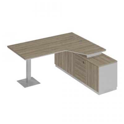 City СИ 114 ДС БП ДС Стол руководителя эргономичный на опорной тумбе правый