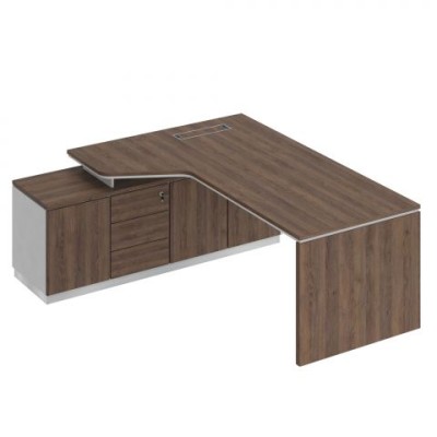 City СИ 119 ДГ БП ДГ Стол руководителя эргономичный (опора ДСП) на опорной тумбе левый