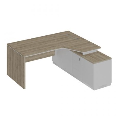 City СИ 118 ДС БП БП Стол руководителя эргономичный (опора ДСП) на опорной тумбе правый