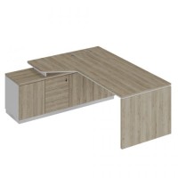 City СИ 119 ДС БП ДС Стол руководителя эргономичный (опора ДСП) на опорной тумбе левый