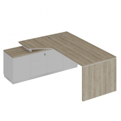 City СИ 119 ДС БП БП Стол руководителя эргономичный (опора ДСП) на опорной тумбе левый