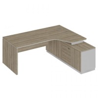 City СИ 120 ДС БП ДС Стол руководителя эргономичный (опора ДСП) на опорной тумбе правый