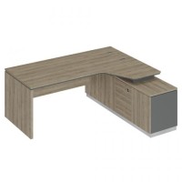 City СИ 120 ДС АР ДС Стол руководителя эргономичный (опора ДСП) на опорной тумбе правый