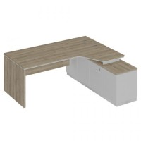 City СИ 120 ДС БП БП Стол руководителя эргономичный (опора ДСП) на опорной тумбе правый