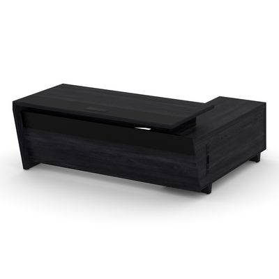 Корнер COR.SRT-20-L (Каштан тоскана/Черный) Стол руководителя с опорной тумбой, левый