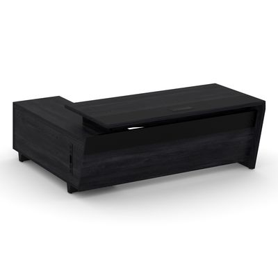 Корнер COR.SRT-20-R (Каштан тоскана/Черный) Стол руководителя с опорной тумбой, правый