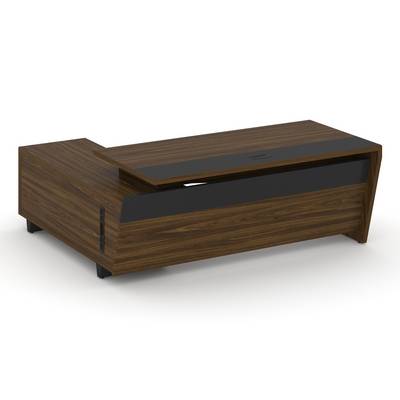 Corner COR.SRT-20-R (Орех лоренцо/Графит) Стол руководителя с опорной тумбой, правый