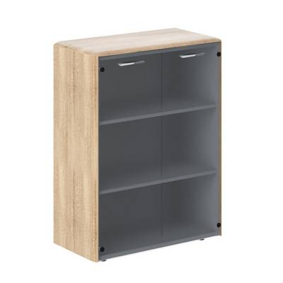 Dioni DMC 85.2 (Дуб каньон) Шкаф со стеклянными дверьми