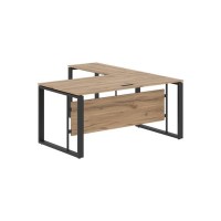 Энио ECT 1619 L (дуб денвер светлый/антрацит) Стол с боковой приставкой, левый 