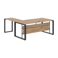 Энио ECT 1819 R (дуб денвер светлый/антрацит) Стол с боковой приставкой, правый 