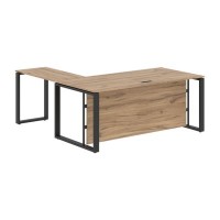 Энио ECT 1819H R (дуб денвер светлый/антрацит) Стол с боковой приставкой, правый 