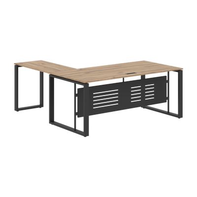 Энио ECT 1819M R (дуб денвер светлый/антрацит) Стол с боковой приставкой, правый 