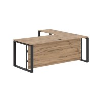 Энио ECT 2019H L (дуб денвер светлый/антрацит) Стол с боковой приставкой, левый 