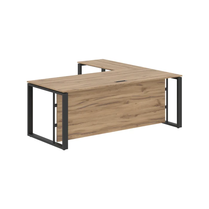 Стол с боковой приставкой Enio ECT 2019H L Дуб денвер светлый/антрацит, 2000х1900х750 мм