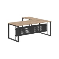 Энио ECT 2019M L (дуб денвер светлый/антрацит) Стол с боковой приставкой, левый 