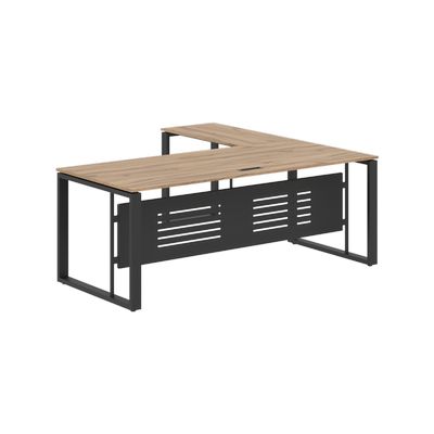 Энио ECT 2019M L (дуб денвер светлый/антрацит) Стол с боковой приставкой, левый 
