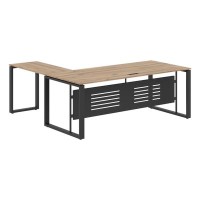 Энио ECT 2019M R (дуб денвер светлый/антрацит) Стол с боковой приставкой, правый 