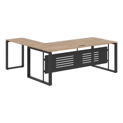 Энио ECT 2019M R (дуб денвер светлый/антрацит) Стол с боковой приставкой, правый 