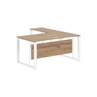 Энио ECT 1619 L (дуб денвер светлый/белый) Стол с боковой приставкой, левый 