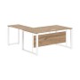 Энио ECT 1619 R (дуб денвер светлый/белый) Стол с боковой приставкой, правый 