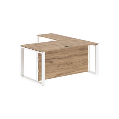 Энио ECT 1619H L (дуб денвер светлый/белый) Стол с боковой приставкой, левый 