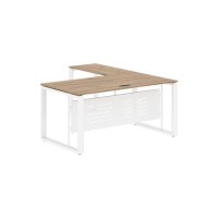 Энио ECT 1619M L (дуб денвер светлый/белый) Стол с боковой приставкой, левый 