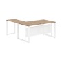 Энио ECT 1619M R (дуб денвер светлый/белый) Стол с боковой приставкой, правый 