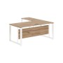 Энио ECT 1819 L (дуб денвер светлый/белый) Стол с боковой приставкой, левый 