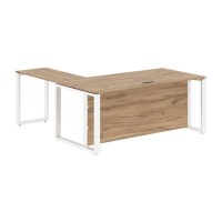 Энио ECT 1819H R (дуб денвер светлый/белый) Стол с боковой приставкой, правый 