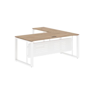 Энио ECT 1819M L (дуб денвер светлый/белый) Стол с боковой приставкой, левый 