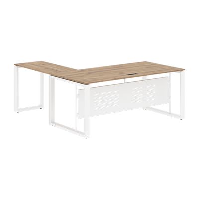 Энио ECT 1819M R (дуб денвер светлый/белый) Стол с боковой приставкой, правый 