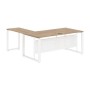 Энио ECT 1819M R (дуб денвер светлый/белый) Стол с боковой приставкой, правый 