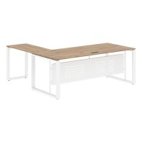 Энио ECT 2019M R (дуб денвер светлый/белый) Стол с боковой приставкой, правый 