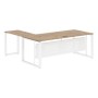 Энио ECT 2019M R (дуб денвер светлый/белый) Стол с боковой приставкой, правый 