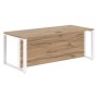 Энио EST 209H (дуб денвер светлый/белый) Стол руководителя 