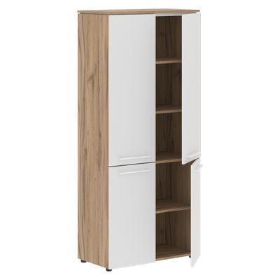 Энио MHC 85.3 (дуб денвер светлый/белый) Шкаф с глухими средними и малыми дверьми 