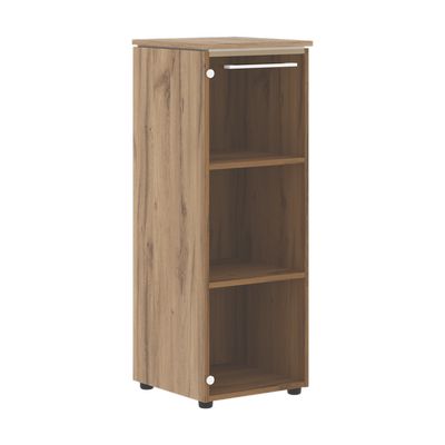 Энио MMC 42.2 (дуб денвер светлый/белый) Шкаф колонка со стеклянной дверью 