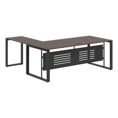 Энио ECT 2019M R (дуб денвер темный/антрацит) Стол с боковой приставкой, правый 