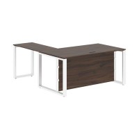 Энио ECT 1619H R (дуб денвер темный/белый) Стол с боковой приставкой, правый 