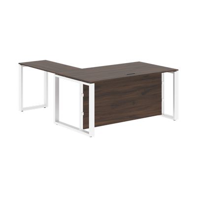 Энио ECT 1619H R (дуб денвер темный/белый) Стол с боковой приставкой, правый 