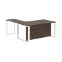 Энио ECT 1619H R (дуб денвер темный/белый) Стол с боковой приставкой, правый 