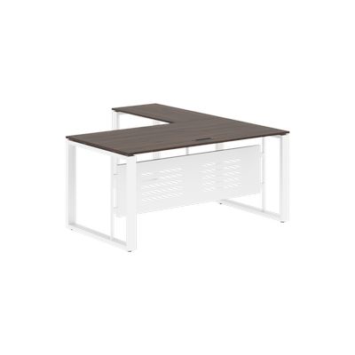 Энио ECT 1619M L (дуб денвер темный/белый) Стол с боковой приставкой, левый 