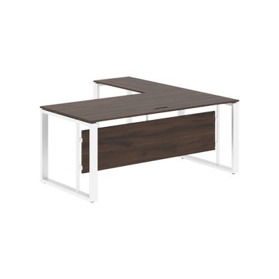 Энио ECT 1819 L (дуб денвер темный/белый) Стол с боковой приставкой, левый 
