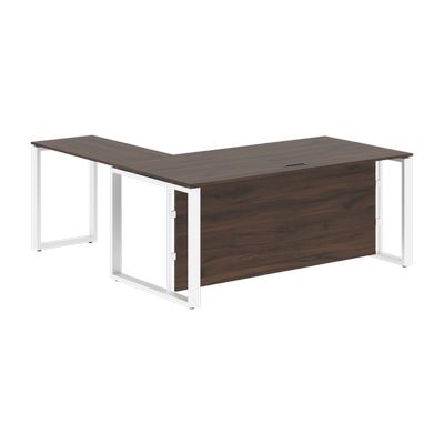 Энио ECT 1819H R (дуб денвер темный/белый) Стол с боковой приставкой, правый 