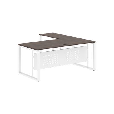 Энио ECT 1819M L (дуб денвер темный/белый) Стол с боковой приставкой, левый 