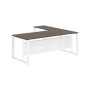Энио ECT 2019M L (дуб денвер темный/белый) Стол с боковой приставкой, левый 