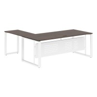 Энио ECT 2019M R (дуб денвер темный/белый) Стол с боковой приставкой, правый 