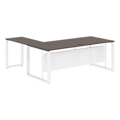 Энио ECT 2019M R (дуб денвер темный/белый) Стол с боковой приставкой, правый 